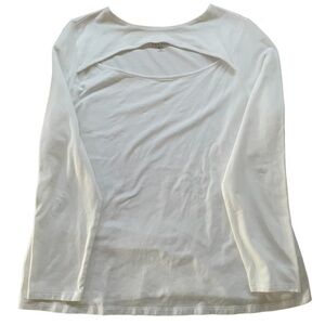 Front Chest Slit Long Sleeve Top Size XL